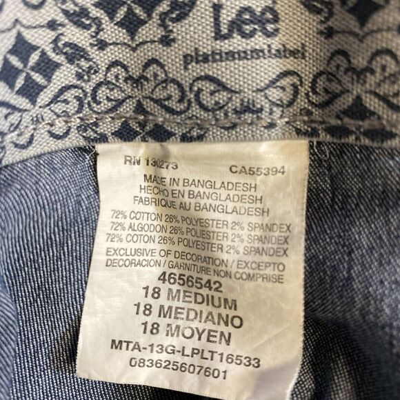 Lee Platinum Label Jeans Womens 18 Blue Denim‎ Stretchy No Gap Waist Band Mom - Picture 12 of 13